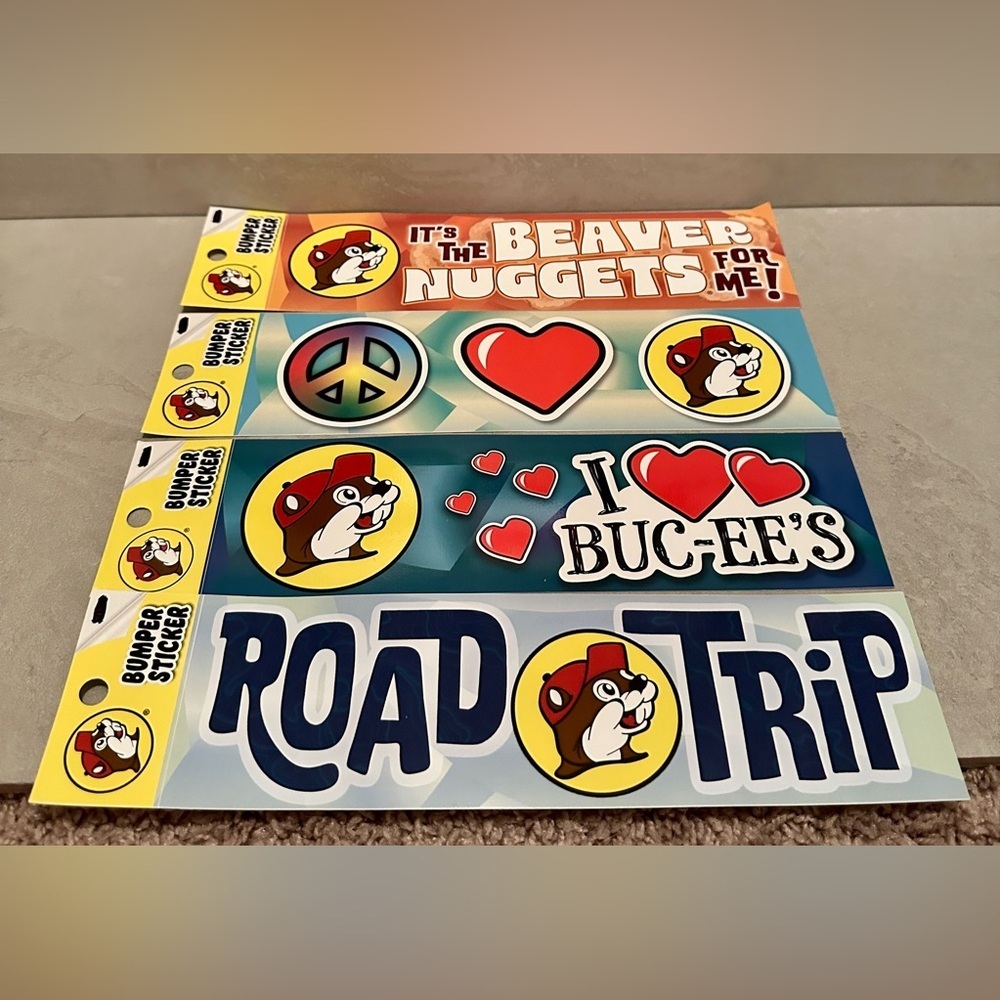 Buc-ee’s Bumper Sticker Set Of 4 Souvenir Decals Beaver Car Stickers Vinyl